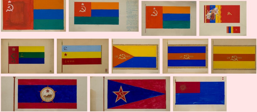 Возможные варианты флага Армении в 1937–1952 гг.