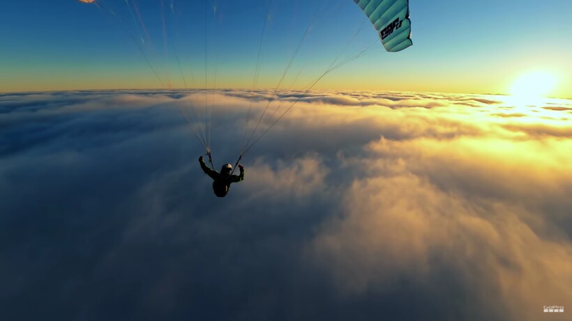 Блог - Видео: Мужчина снял на камеру удивительный закат, пролетая над облаками  Видео: Мужчина снял на камеру удивительный закат, пролетая над облаками
