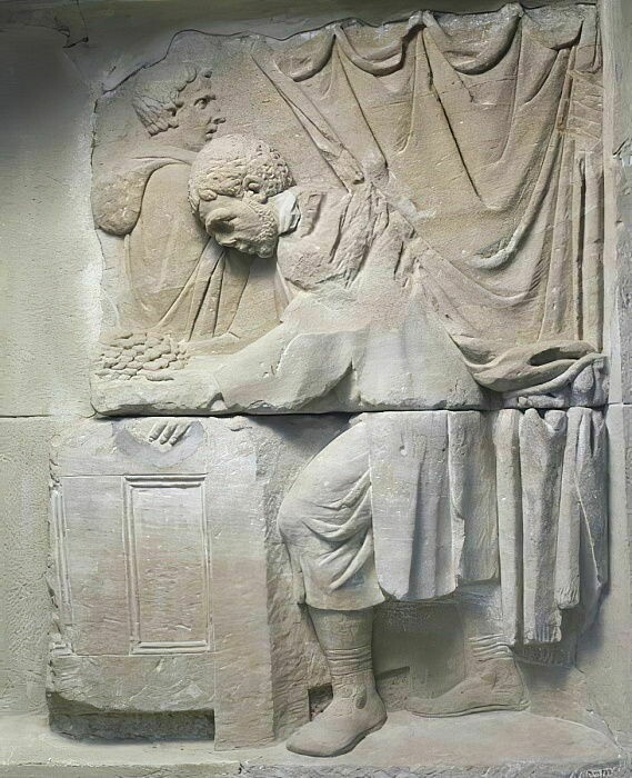 Продавец блинов на древнеримской фреске II века н. э.