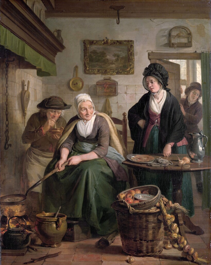 «Женщина пекла блины», около 1790-1810 годов. Адриан де Лели «Женщина пекла блины», около 1790-1810 годов. Адриан де Лели