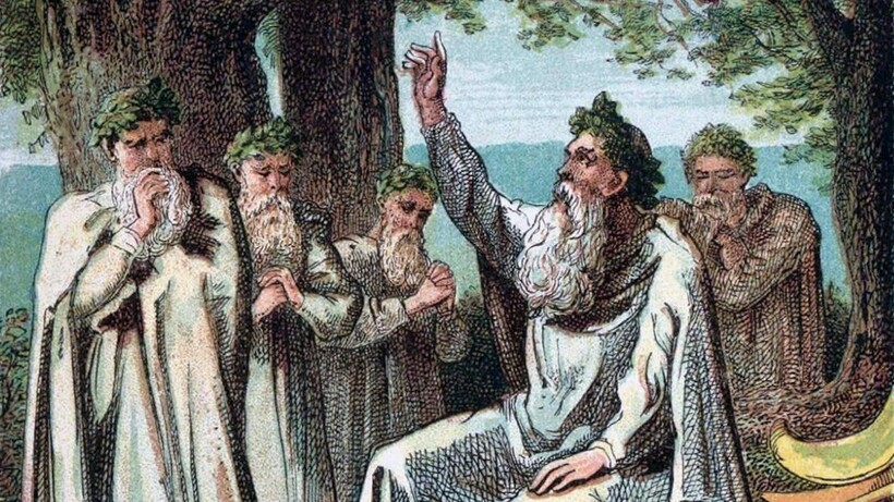 «Жрецы-друиды Древней Британии в созерцательном настроении в лесу» (фрагмент). Джозеф Кронхейм «Жрецы-друиды Древней Британии в созерцательном настроении в лесу» (фрагмент). Джозеф Кронхейм