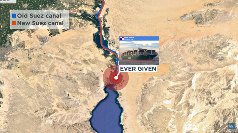 Блог - Видео: Пробка в Суэцком канале — контейнеровоз сел на мель Видео: Пробка в Суэцком канале — контейнеровоз сел на мель