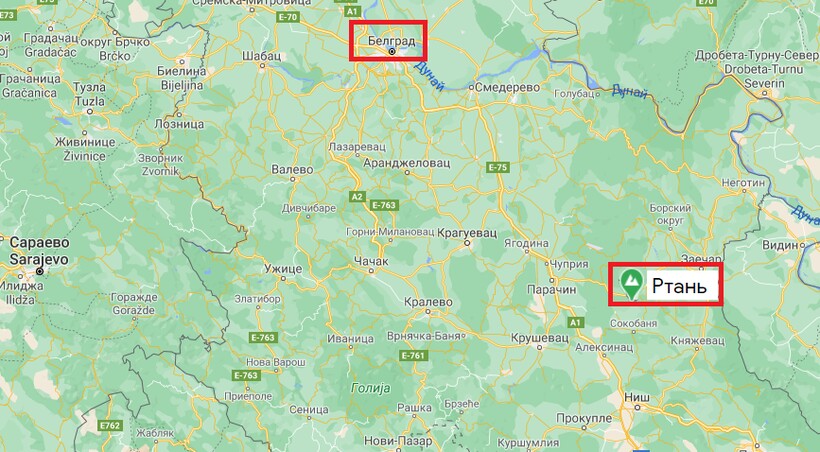 Гора Ртань на карте