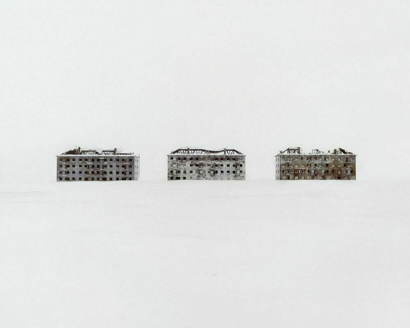 Жилые дома в одном из советских городков за полярным кругом