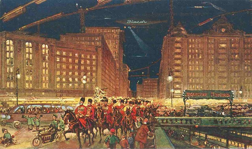 Блог - Москва через 300 лет: 7 открыток 1914 года, которые демонстрируют будущее России Москва через 300 лет: 7 открыток 1914 года, которые демонстрируют будущее России