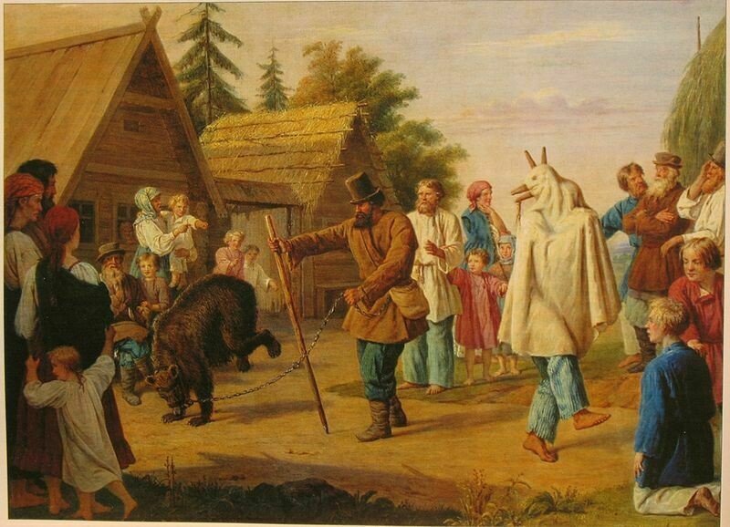 «Скоморохи в деревне», 1857 год. Франц Рисс  «Скоморохи в деревне», 1857 год. Франц Рисс