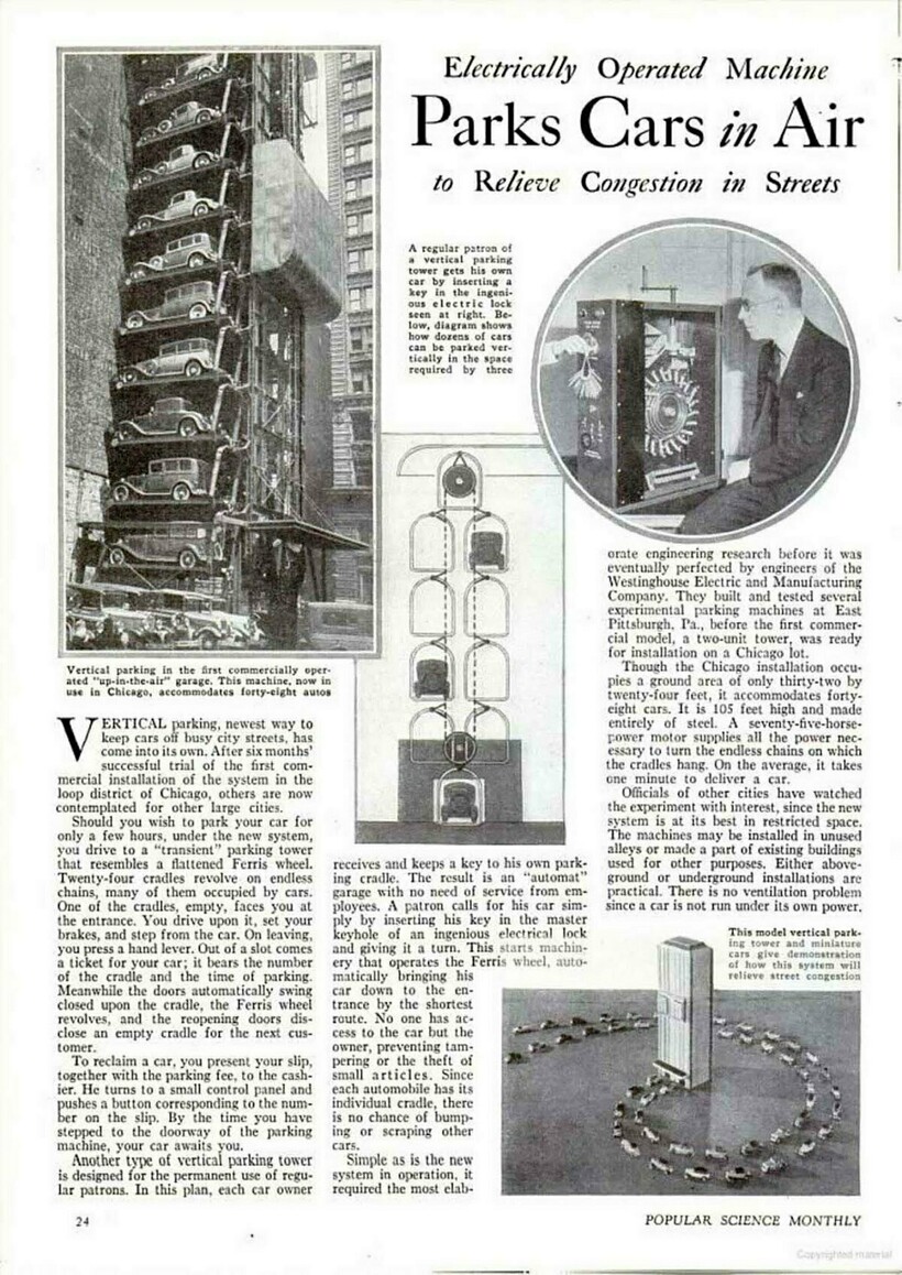 16 фото из тех времен, когда были популярны вертикальные парковки: почему они исчезли