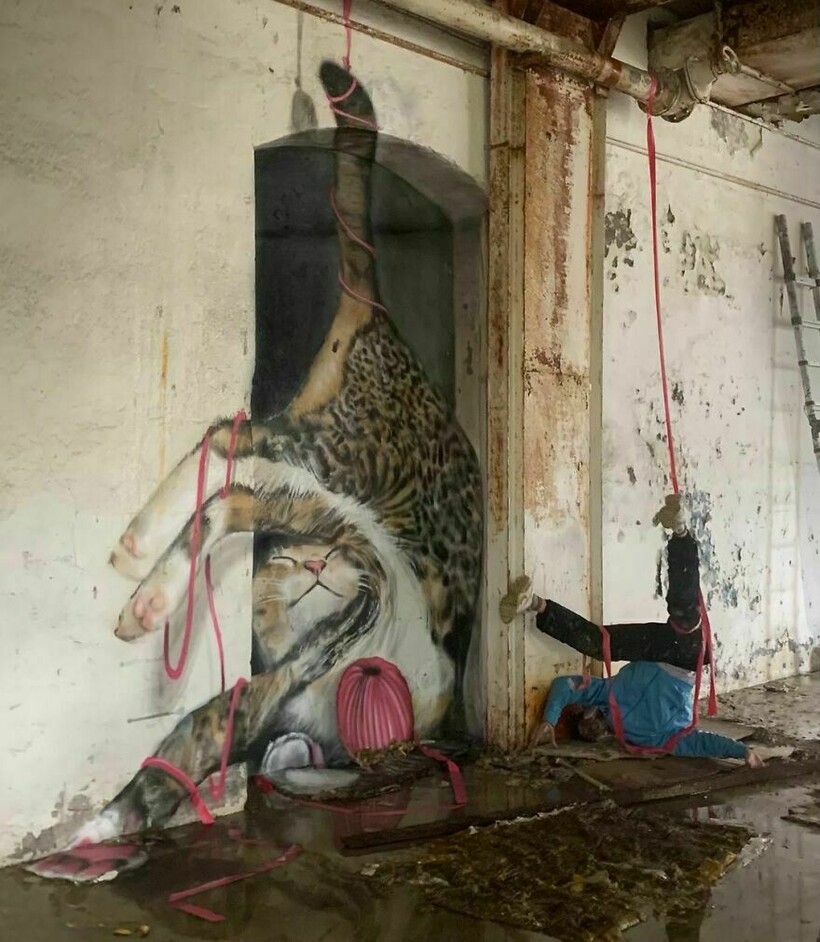 Блог - Французский художник делает 3D-граффити там, где их никто не ждет увидеть: 30 примеров Французский художник делает 3D-граффити там, где их никто не ждет увидеть: 30 примеров