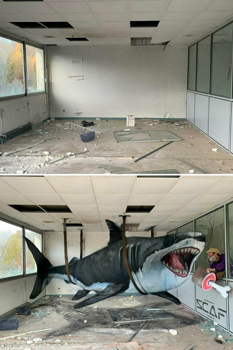 Блог - Французский художник делает 3D-граффити там, где их никто не ждет увидеть: 30 примеров Французский художник делает 3D-граффити там, где их никто не ждет увидеть: 30 примеров