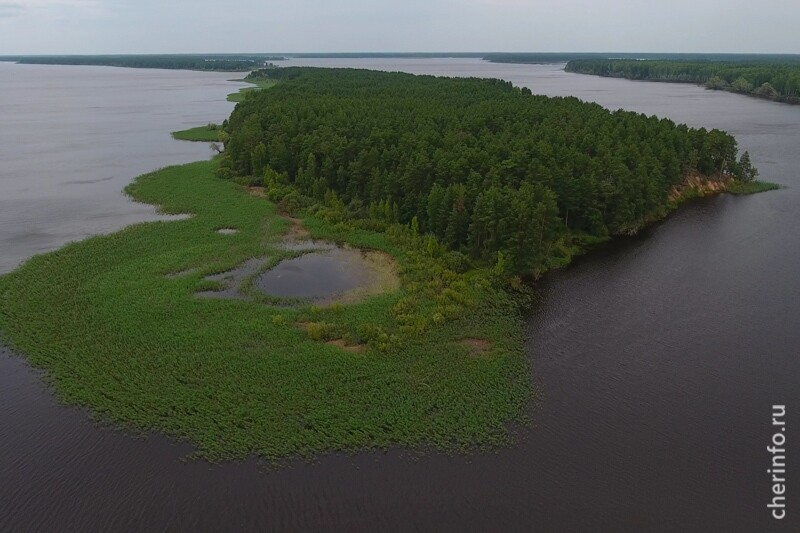 Остров с высоты. Фото: cherinfo.ru  Остров с высоты. Фото: cherinfo.ru