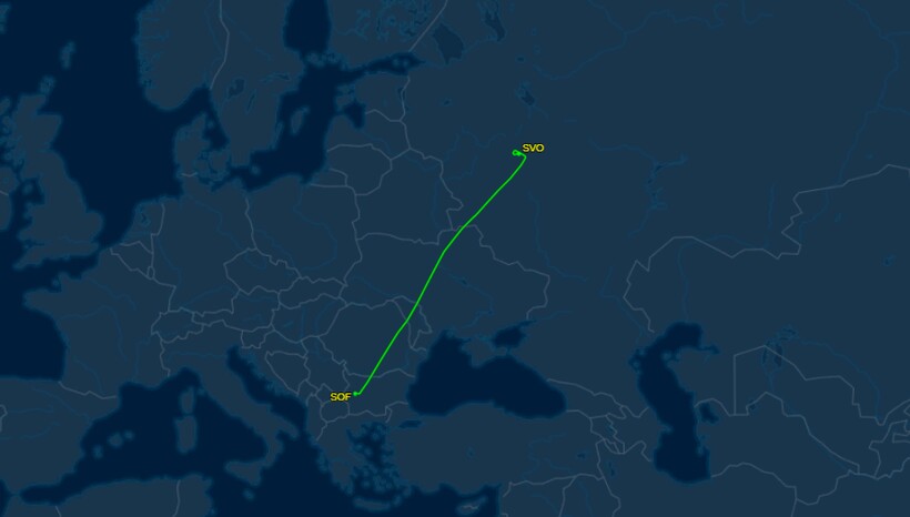 Рейс Bulgaria Air 364 от 23.02 из Шереметьево. Фото: flightaware.com