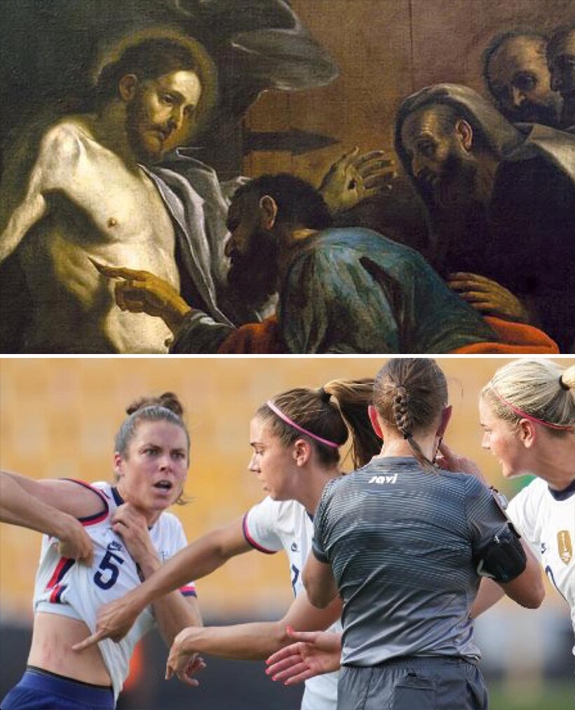 12 уморительных фото, на которых подловили сходство между искусством и спортом