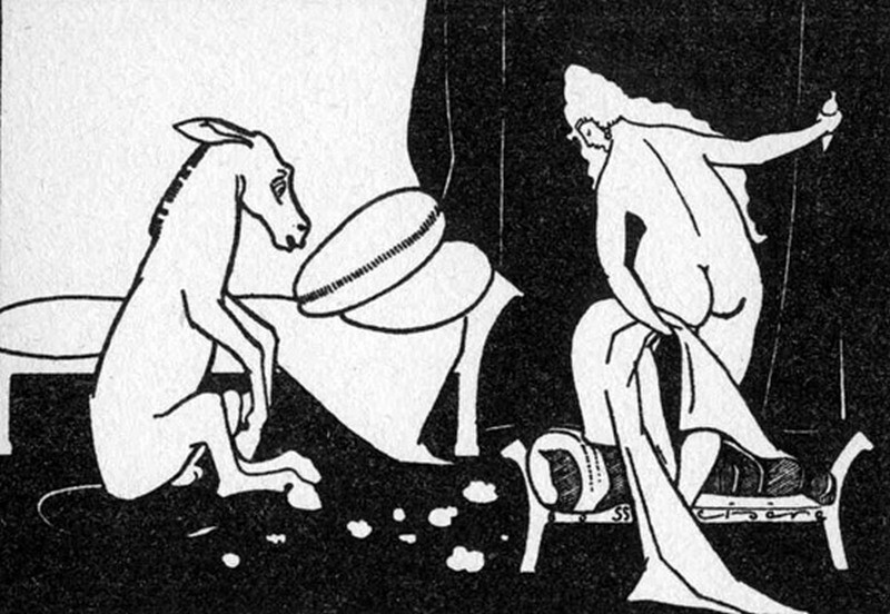 Юноша в образе осла наблюдает за девушкой. Фото: wikipedia.org Юноша в образе осла наблюдает за девушкой. Фото: wikipedia.org